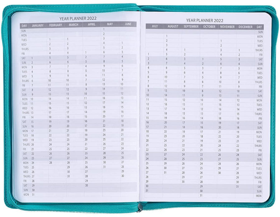 Personalized 2022 It Is Well With My Soul Teal Faux Leather Planner