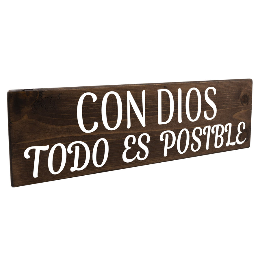 Con Dios Todo Es Posible Wood Decor