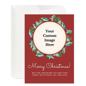 Personalized Christian Christmas Card Custom Your Photo Image Upload Your Text Greeting Card