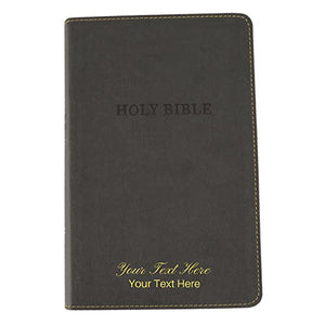 Personalized Custom Text Your Name KJV Deluxe Gift Bible Comfort Print Black Leathersoft