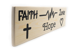 Faith Hope Love Wood Decor