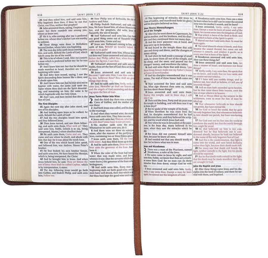 Personalized KJV Medium Brown Faux Leather Compact Bible