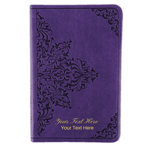 Personalized Custom Text Your Name ESV Value COMPACT Bible TruTone Lavender Filigree Design