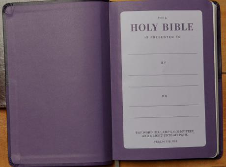 Personalized KJV Holy Bible Value Large Print Thinline Purple King James Version