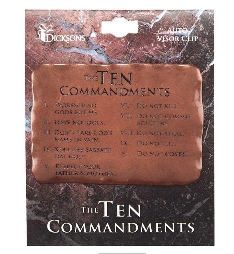 Ten Commandments Visor Clip