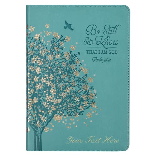 Personalized Be Still & Know Teal Faux Leather Classic Journal Psalm 46:10