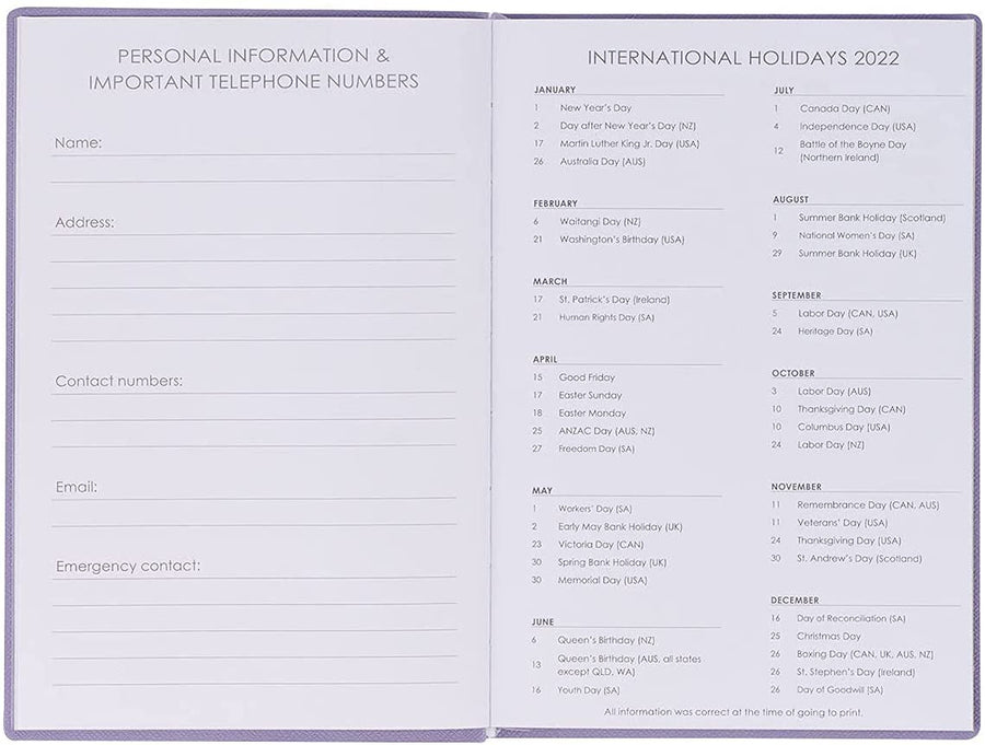 Personalized 2022 His Grace is Sufficient Purple Faux Leather My Yearly Planner - 2 Corinthians 12:9