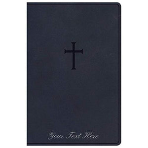 Personalized KJV Everyday Study Bible Navy Cross LeatherTouch