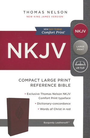 Personalized NKJV COMPACT Leathersoft Burgundy Reference Bible