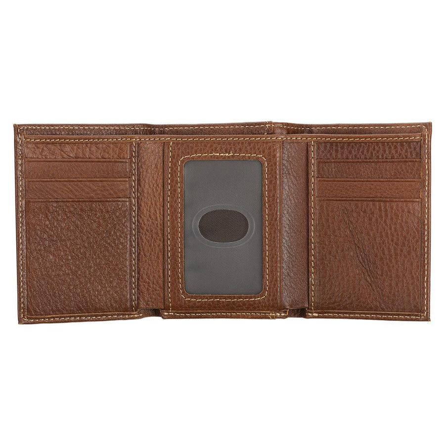 Names of Jesus Brown Full Grain Leather Trifold Wallet
