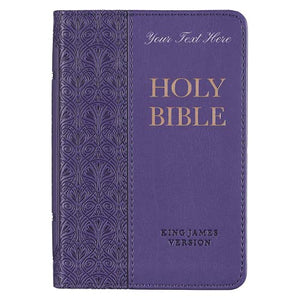 Personalized KJV Pocket Bible Purple Faux Leather