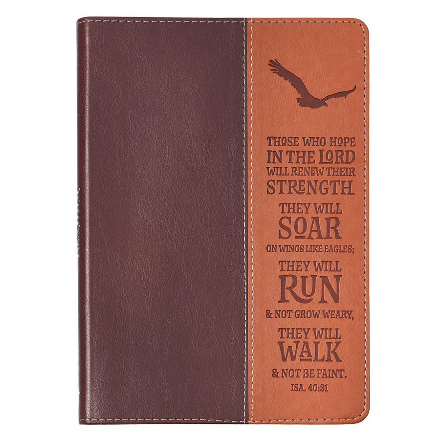 Wings Like Eagles Isaiah 40:31 Brown LuxLeather Journal