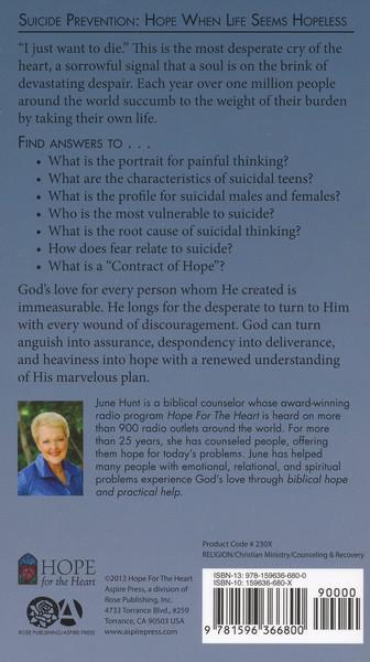 Suicide Prevention [Hope For The Heart Series] - June Hunt