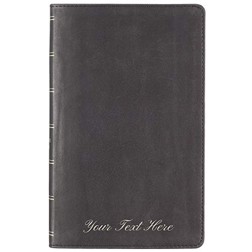 Personalized Bible KJV Giant Print Holy Bible Full Grain Premium Leather Thumb Index Black