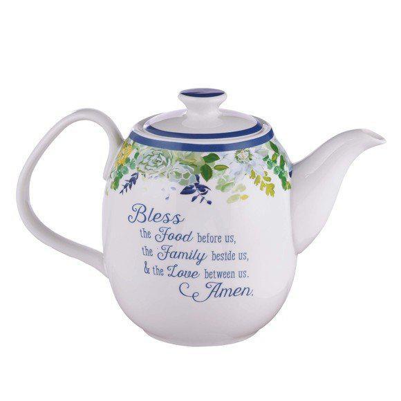 Bless the Food Before Us Teapot