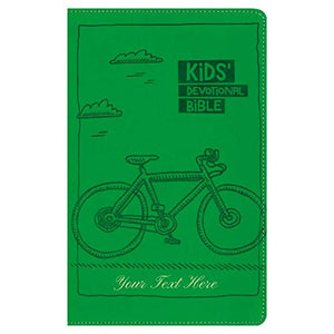 Personalized NIrV Kids Devotional Bible Italian Duo-Tone Green