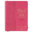 Load image into Gallery viewer, Personalized 2022 Blessed Is The One Who Trusts Large Zippered Pink Faux Leather 18-month Planner for Women - Jeremiah 17:7

