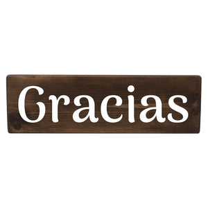 Gracias Spanish Wood Decor