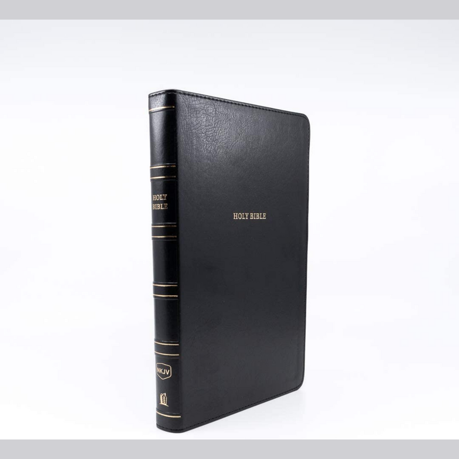 Personalized NKJV Thinline Reference Bible Leathersoft Black Thumb Indexed