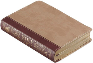 Personalized KJV Holy Bible Small Compact Bible Two-Tone Brown