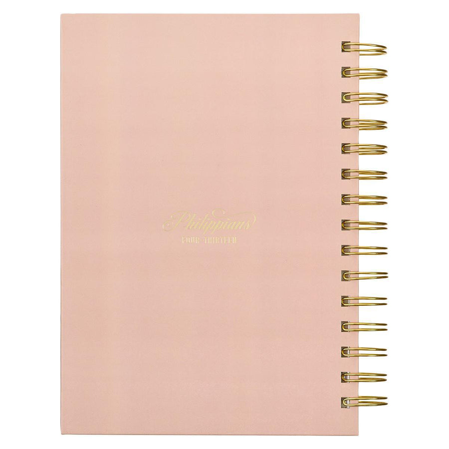 Through Christ Pink & Brown Philippians 4:13 Wire-bound Journal