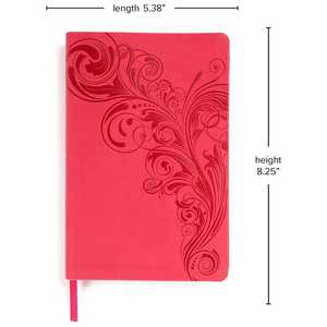 Personalized KJV Large Print Personal Size Reference Bible Pink Leathertouch Red Letter