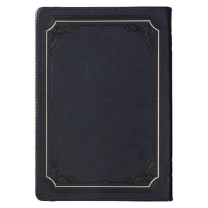 Be Strong & Courageous Black Joshua 1:9 Zippered Journal