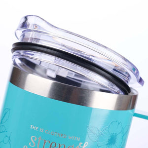 Strength & Dignity Teal Proverbs 31:25 Stainless Steel Mug