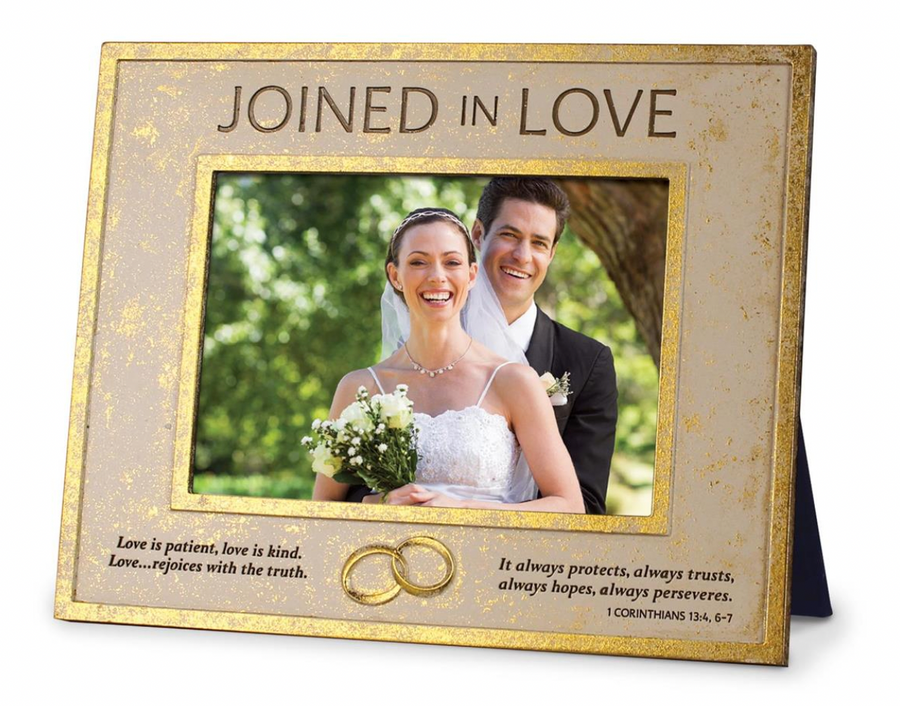 Joined in Love 1 Corinthians 13:4, 6-7 Wall/Desktop 5x7 Picture Frame