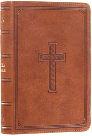 Personalized KJV Saddle Tan Faux Leather COMPACT Bible