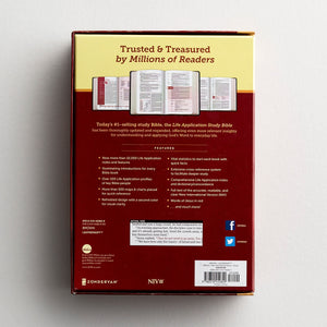 Personalized NIV Life Application Study Bible Third Edition Brown Leathersoft Red Letter Edition