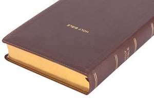 Personalized NKJV Reference Bible Center-Column Giant Print Red Letter Leathersoft Mahogany