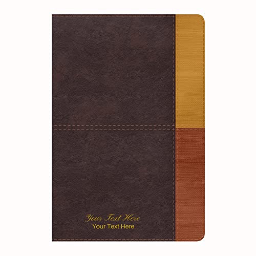 Personalized Custom Text Your Name Rainbow Study Bible RVR 1960 Cocoa/Terracotta LeatherTouch (Spanish Edition)