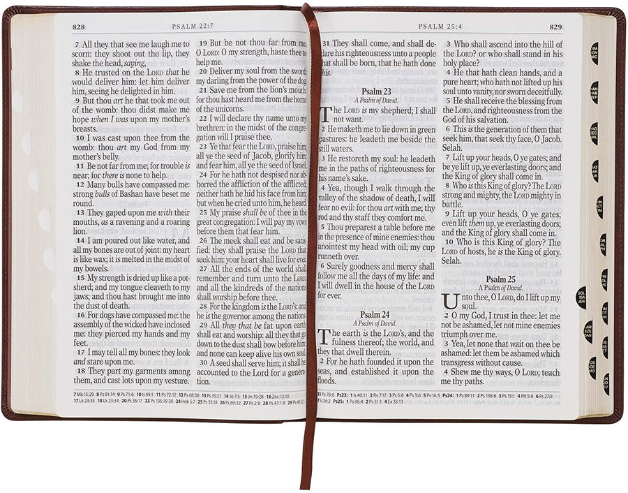 Personalized KJV Holy Bible Super Giant Print Brown Faux Leather Bible w/Ribbon Marker