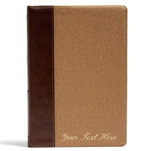 Personalized KJV Rainbow Study Bible Brown/Tan LeatherTouch Smythe Sewn Binding Color-Coded Text