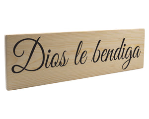 Dios Le Bendiga Spanish Wood Decor