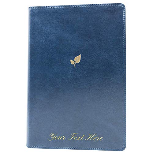 Personalized NKJV Lucado Encouraging Word Bible Leathersoft Blue Comfort Print Thumb Indexed