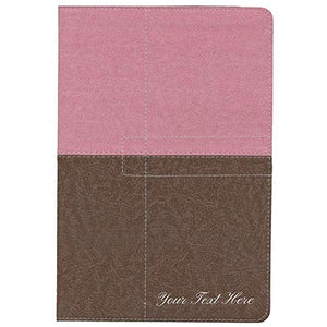 Personalized NIV Study Bible Pink/Brown Leathersoft Red Letter Thumb Indexed