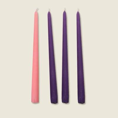 Advent Candles, 7/8 x 10, Set of 4 with Purple