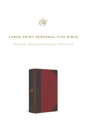 Personalized Custom Text ESV Large Print Personal Size Bible Brown/Cordovan English Standard Version