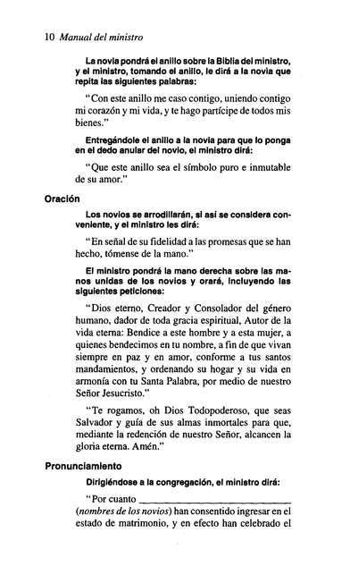 Manual del Ministro (Minister's Manual)