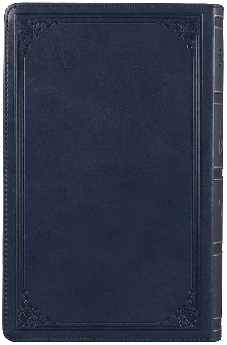 Personalized KJV Giant Print Bible with Thumb Index Dark Blue Faux Leather