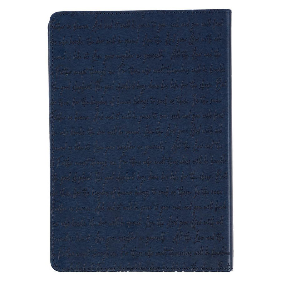 Words of Jesus for Daily Living Blue Faux Leather Devotional - Jan De Wet