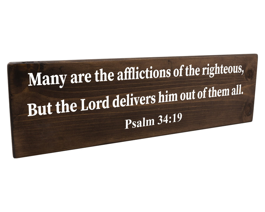 Psalm 34:19 Many Are The Afflictions Of The Righteous Wood Decor