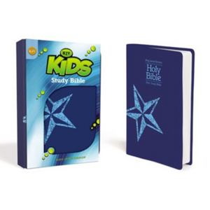 Personalized Custom Text Your Name KJV Kids Study Bible Blue Leathersoft King James Version