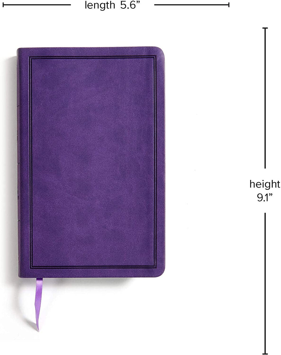 Personalized  KJV Deluxe Gift Bible Purple LeatherTouch Red Letter Smythe Sewn Easy-to-Carry Double Column