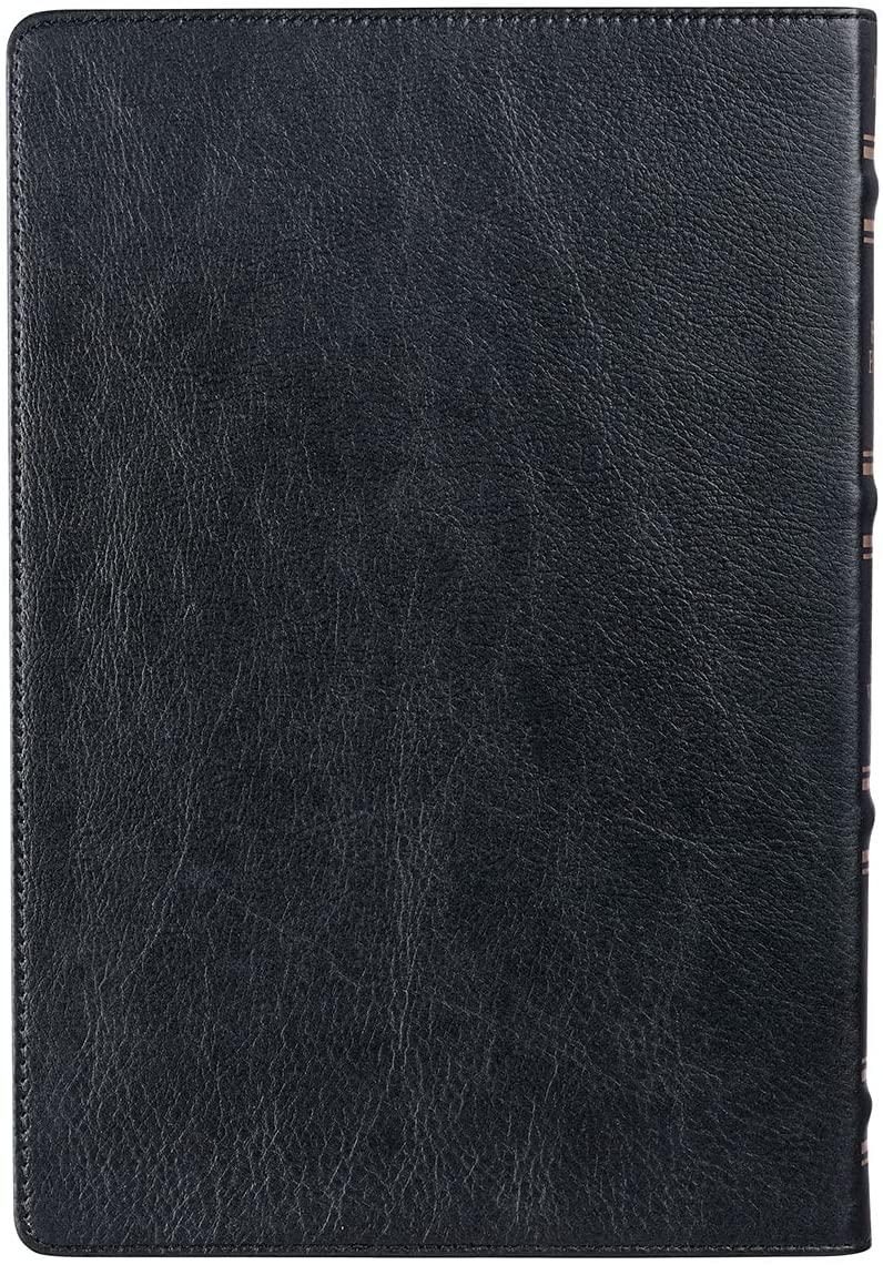 Personalized KJV Black Full Grain Leather Large Print Thinline Thumb Index