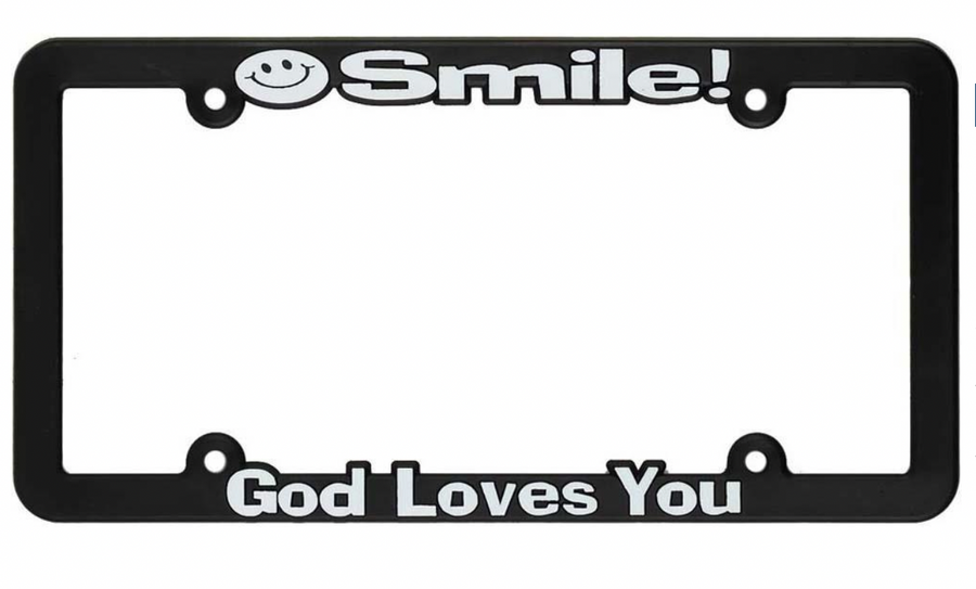 Smile God Loves License Plate Frame