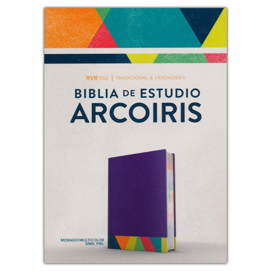 Personalized RVR 1960 Biblia de Estudio Arcoiris Rainbow Study Bible LeatherTouch (Spanish Edition)