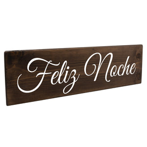 Feliz Noche Spanish Wood Decor